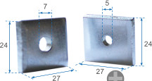 Vierkantmutter mit zentralem MA-Gewinde in verschiedenen Messarten