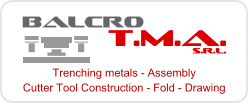 Trenching metals - Assembly Cutter Tool Construction - Fold - Drawing  S.R.L. T.M.A. BALCRO