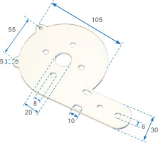 Box plate with straight extension