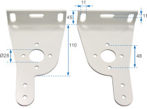 Box plate with straight DX-SX extension
