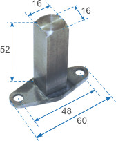 Square pin with special plate